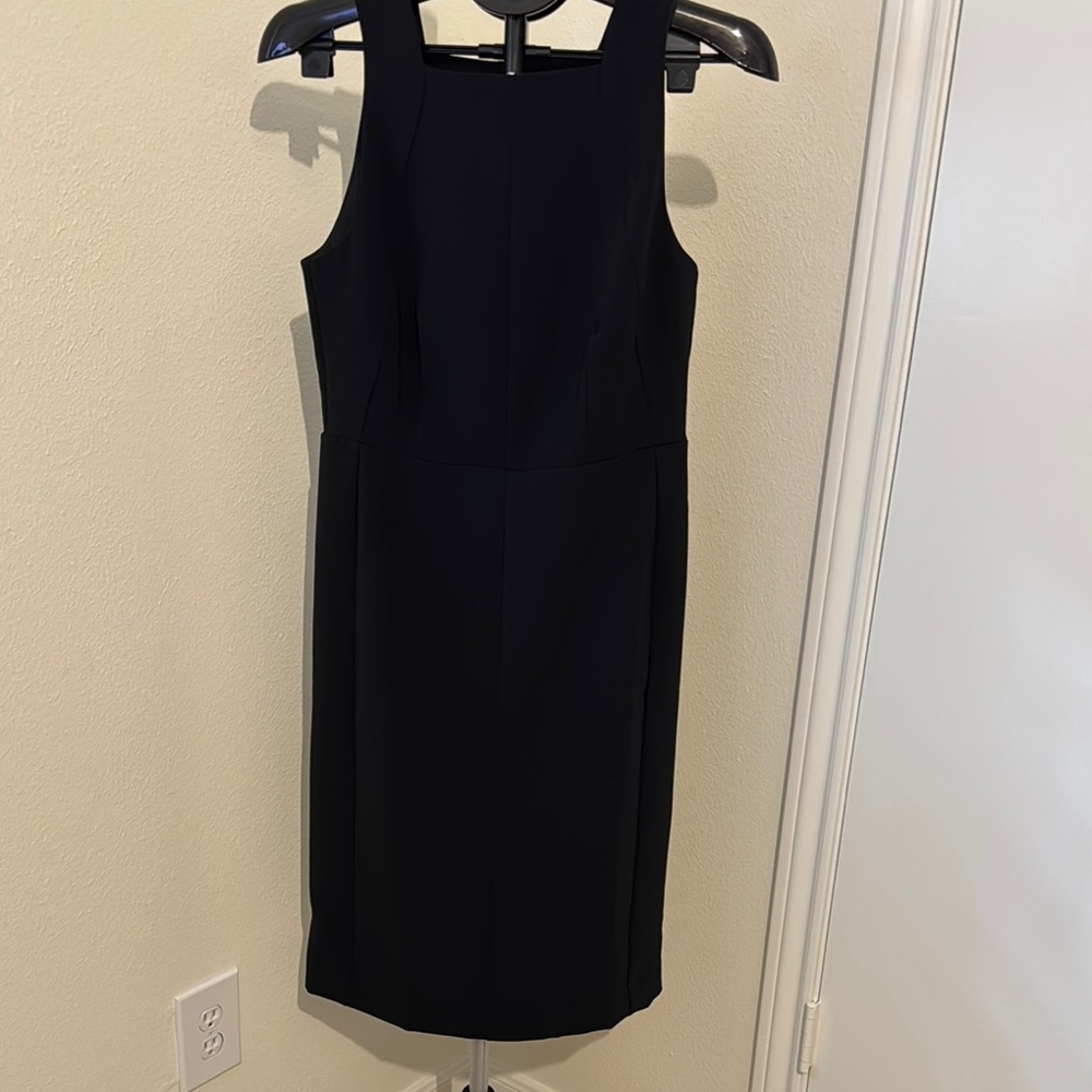 Ann Taylor Elegant Midi Black Sleeveless Dress
